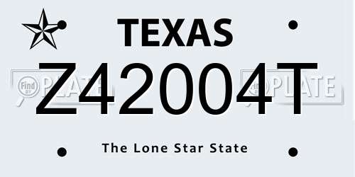 Z42004T Texas License Plate