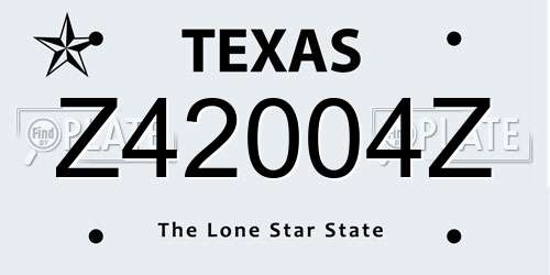 Z42004Z Texas License Plate