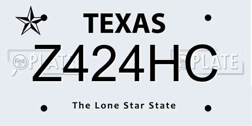 Z424HC Texas License Plate