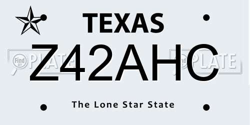 Z42AHC Texas License Plate