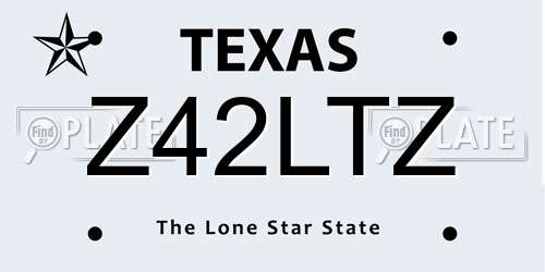 Z42LTZ Texas License Plate