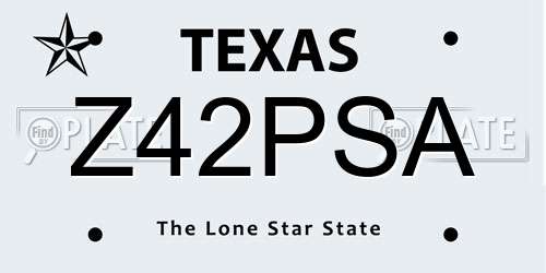 Z42PSA Texas License Plate