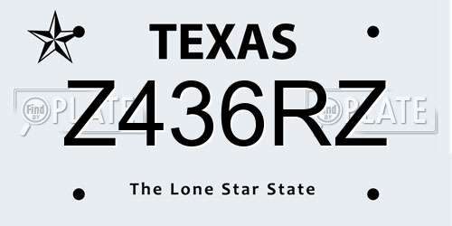 Z436RZ Texas License Plate