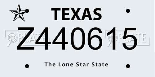 Z440615 Texas License Plate
