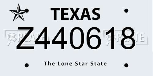 Z440618 Texas License Plate