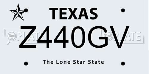 Z440GV Texas License Plate