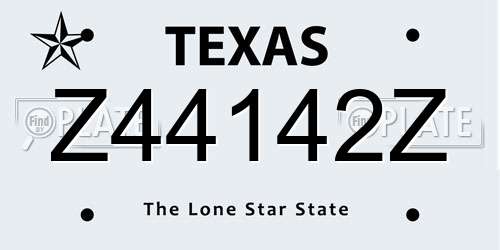 Z44142Z Texas License Plate