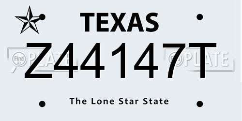 Z44147T Texas License Plate