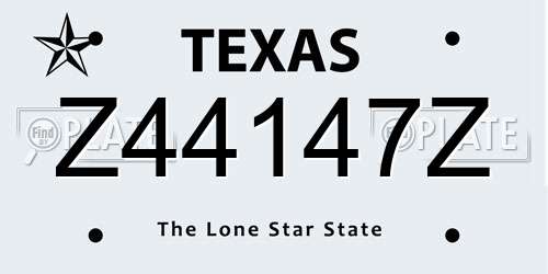 Z44147Z Texas License Plate