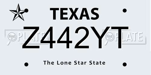 Z442YT Texas License Plate