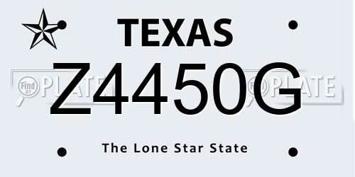 Z4450G Texas License Plate