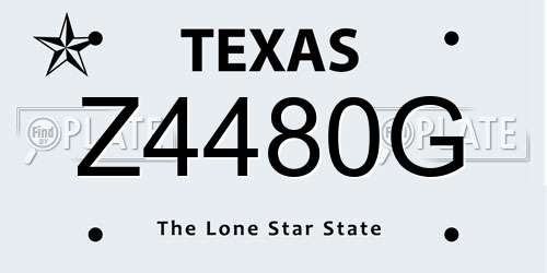 Z4480G Texas License Plate