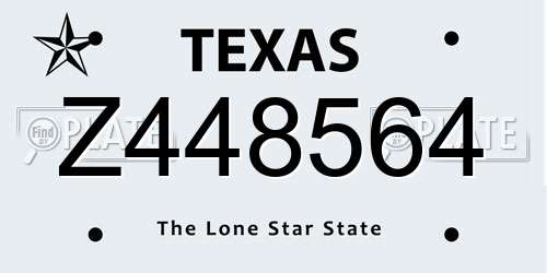 Z448564 Texas License Plate