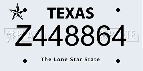 Z448864 Texas License Plate