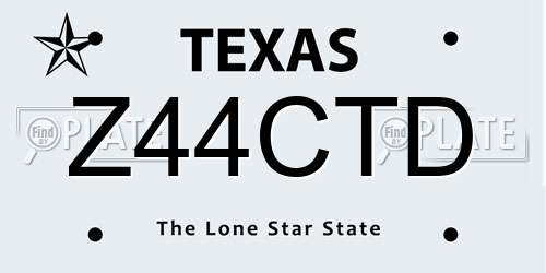 Z44CTD Texas License Plate