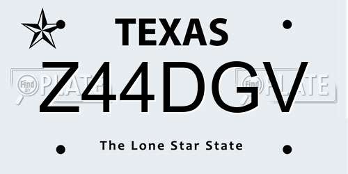 Z44DGV Texas License Plate