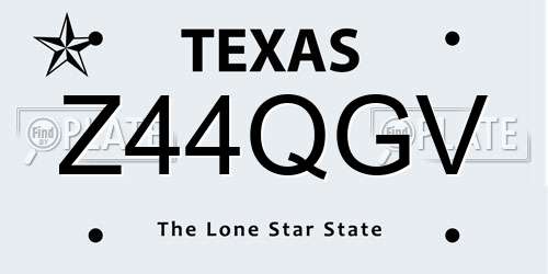 Z44QGV Texas License Plate