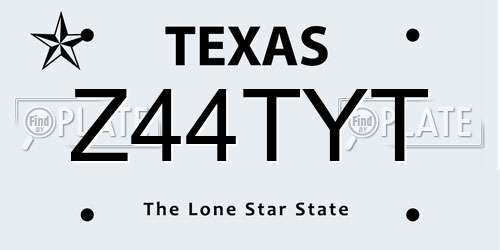 Z44TYT Texas License Plate