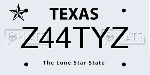 Z44TYZ Texas License Plate