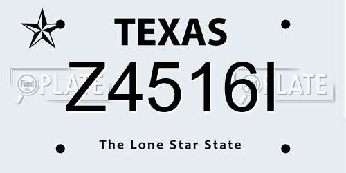 Z4516I Texas License Plate