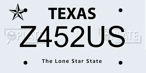 Z452US Texas License Plate