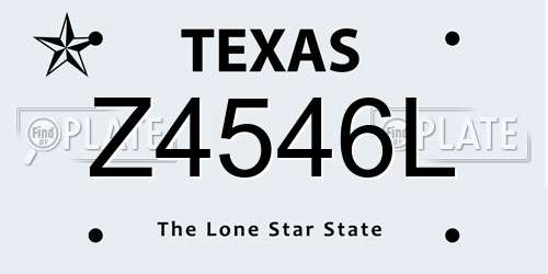Z4546L Texas License Plate