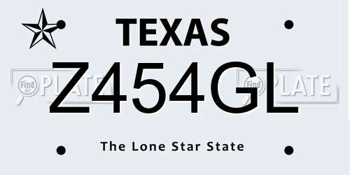 Z454GL Texas License Plate