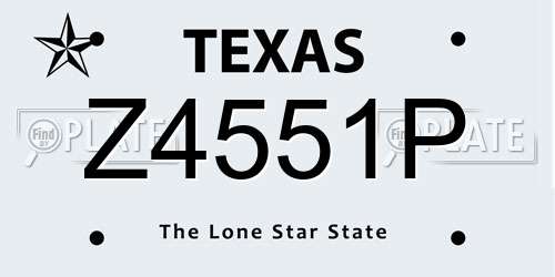 Z4551P Texas License Plate