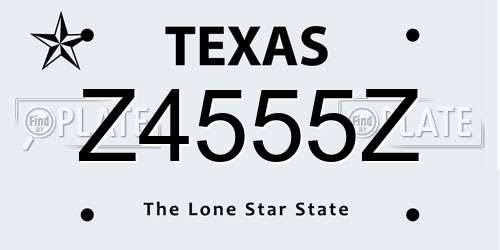 Z4555Z Texas License Plate