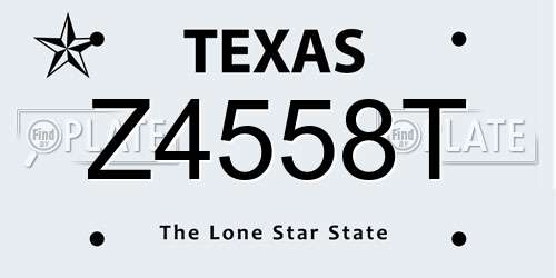 Z4558T Texas License Plate