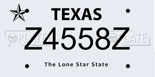 Z4558Z Texas License Plate