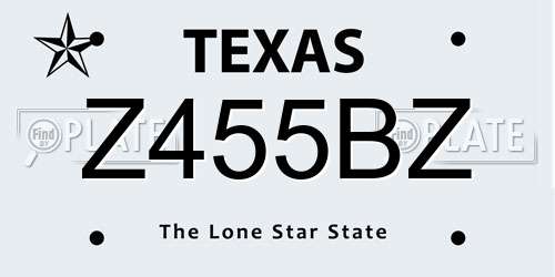 Z455BZ Texas License Plate