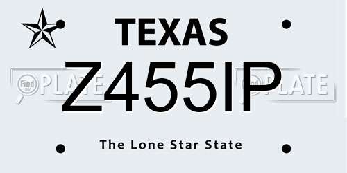Z455IP Texas License Plate
