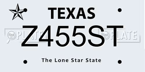 Z455ST Texas License Plate