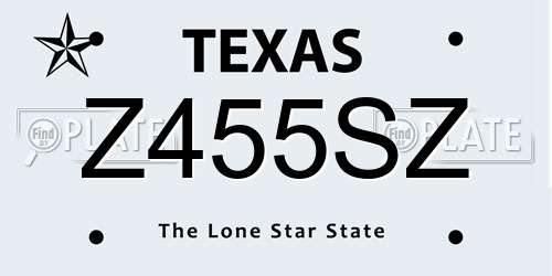 Z455SZ Texas License Plate