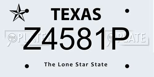 Z4581P Texas License Plate