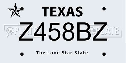 Z458BZ Texas License Plate