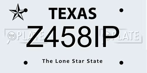 Z458IP Texas License Plate