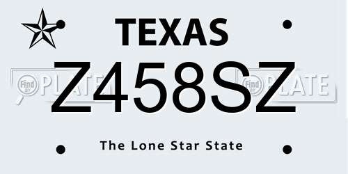 Z458SZ Texas License Plate