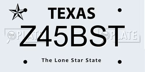 Z45BST Texas License Plate