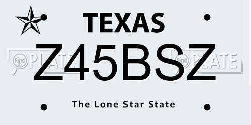 Z45BSZ Texas License Plate