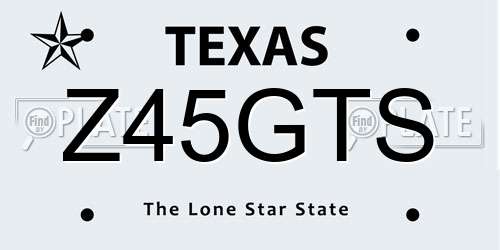 Z45GTS Texas License Plate