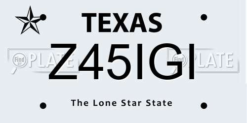 Z45IGI Texas License Plate