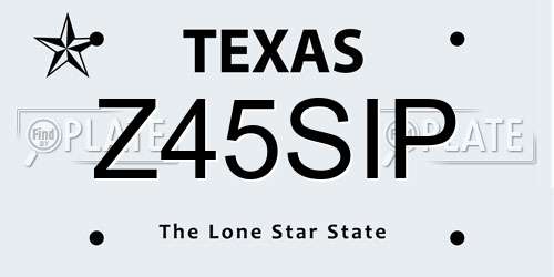 Z45SIP Texas License Plate