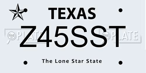 Z45SST Texas License Plate