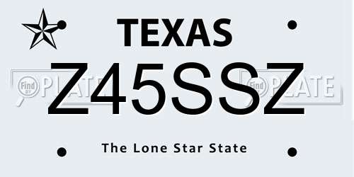 Z45SSZ Texas License Plate