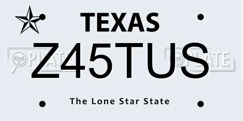 Z45TUS Texas License Plate