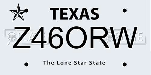 Z46ORW Texas License Plate