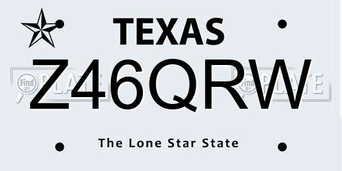 Z46QRW Texas License Plate
