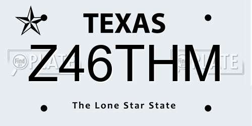 Z46THM Texas License Plate